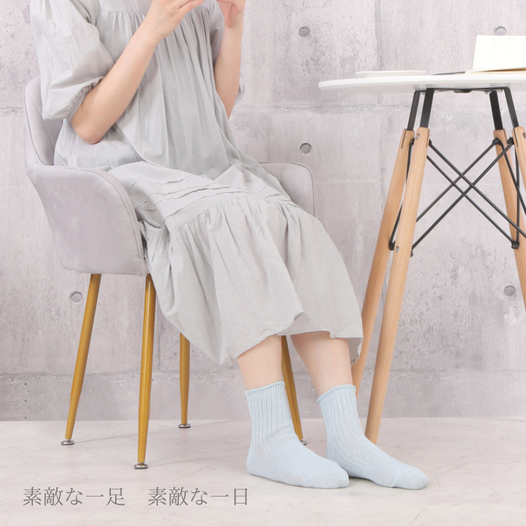 リネンソックス ミドル丈